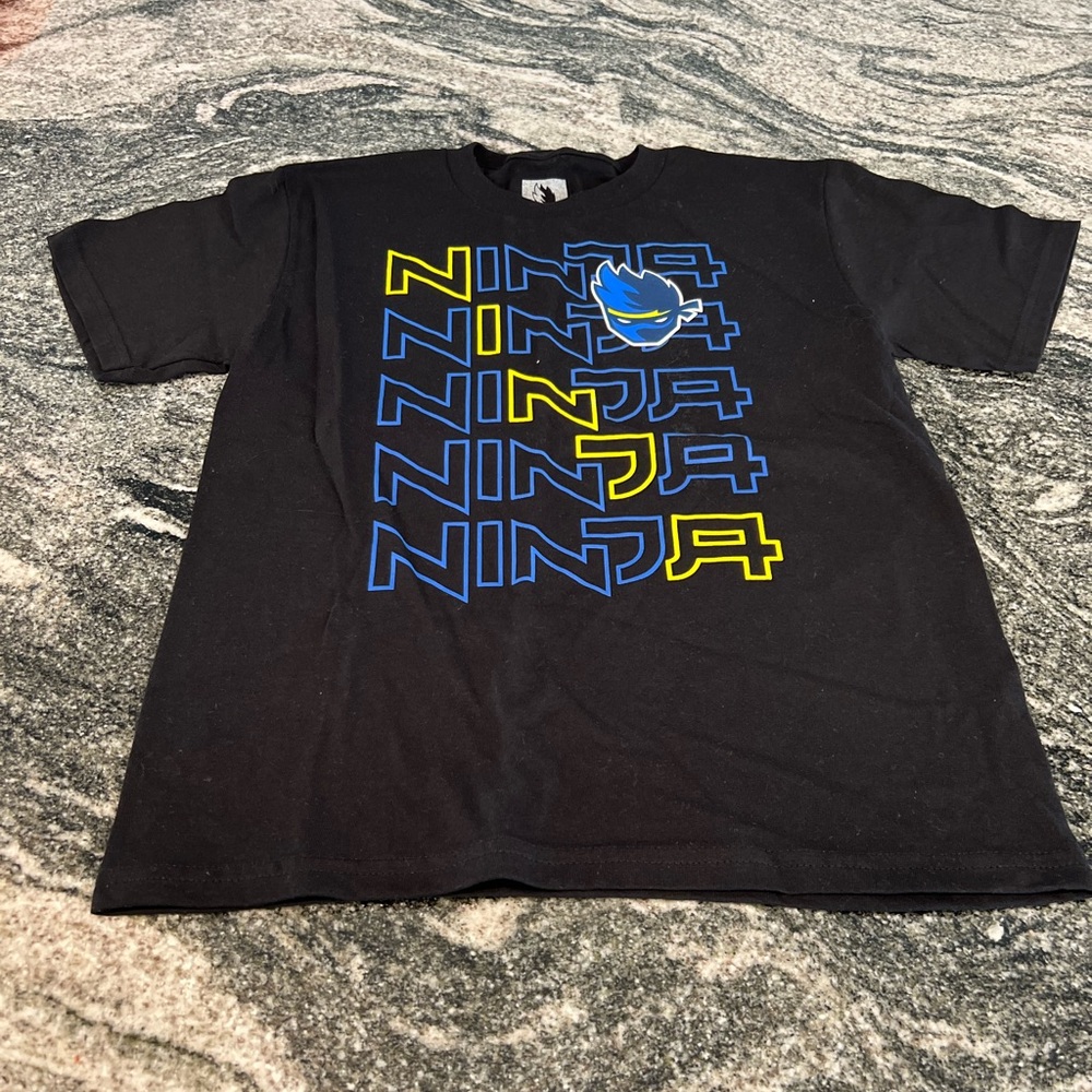 Ninja Black Cotton Kids T-Shirt.  Size S
